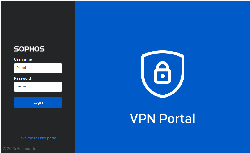 Anmeldebildschirm des VPN-Portales
