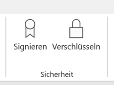 Tasten Verschlüsseln und Signieren im Menüband