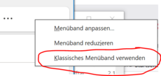 klassisches Menüband aktivieren