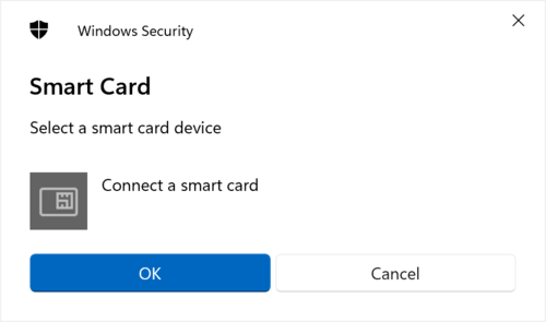 Windows-Dialog zur SmartCard-Nutzung