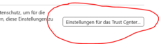 "Auswahl Einstellungen für das Trustcenter..."